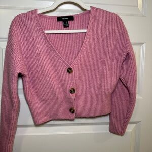 Forever 21 Pink Knit Cardigan